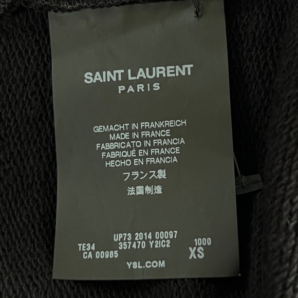 $1495 Saint Laurent Cotton Jersey Top with Necklace embellishment Black - Picture 5 of 10